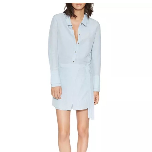 Halston Heritage Dresses & Skirts - HALSTON HERITAGE Blue Shirt Dress Size 8